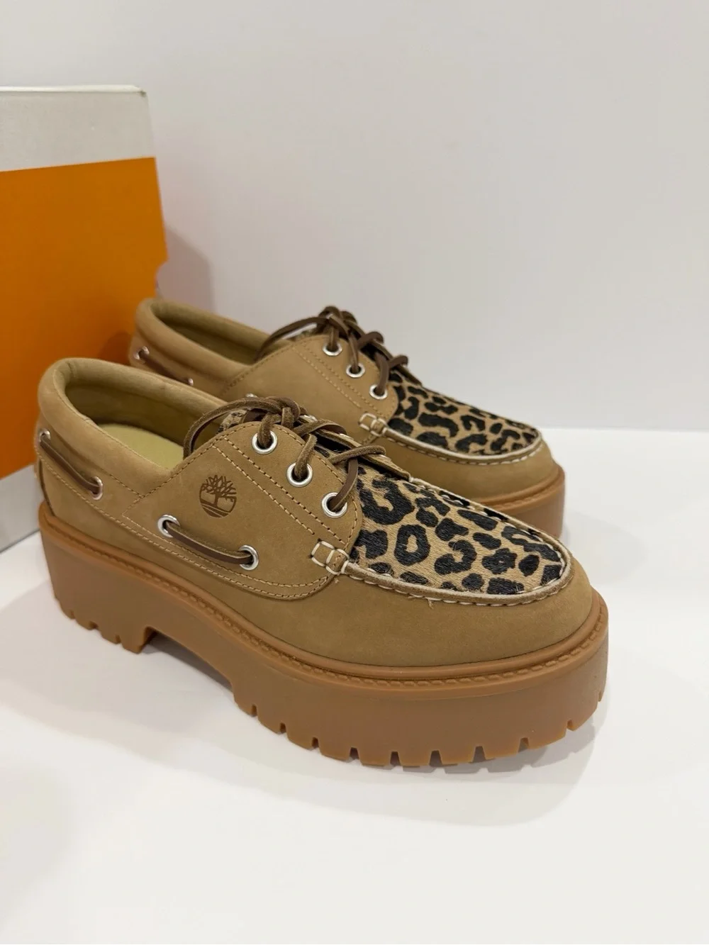 Timberland Stone Street Genuine Calf Hair Platform Boat Shoes